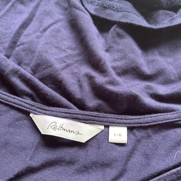 Reitmans Navy Lace-Sleeve Tunic – Size Large | Boho Chic | Scoop Neck | - Picture 6 of 7